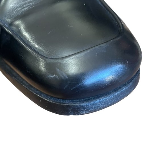 Prada Men's Black Leather Loafers with Silver Tone Buckle Detail Size 7 - Picture 12 of 16
